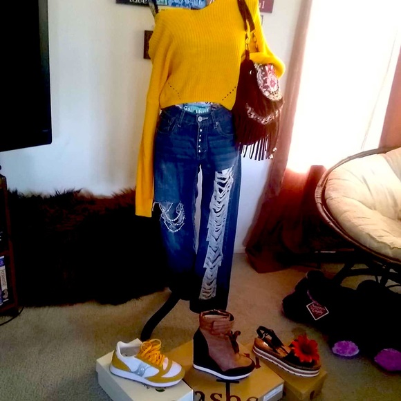 Gorgeous customized distressed boyfriend jeans